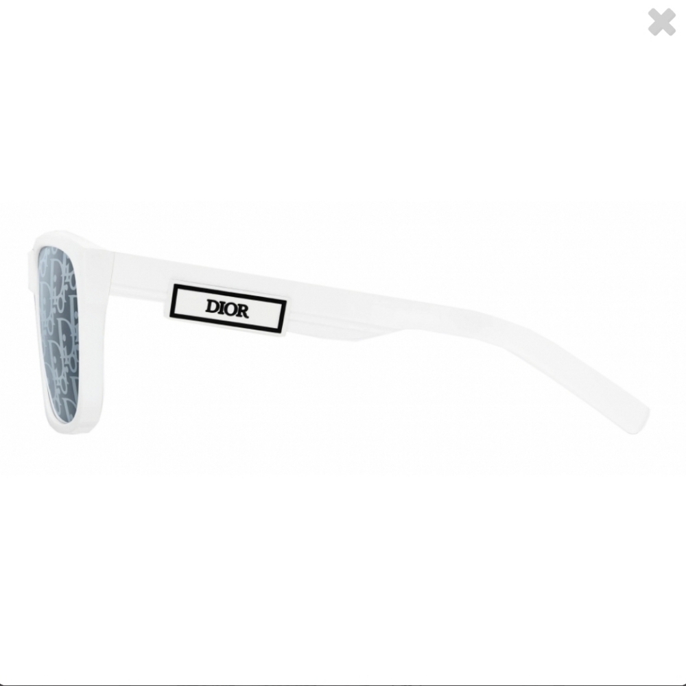 Dior White Sunglasses with Blue Lenses and Monogram Detail - Picture 3 of 8